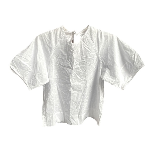 Everlane Circle Back Tie Cotton Top White Size 0 - Picture 1 of 7